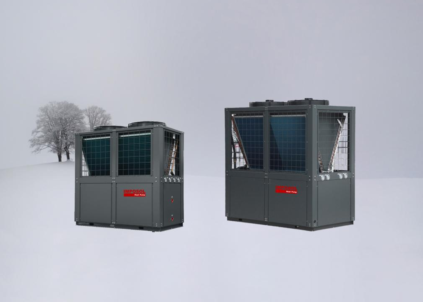 42 kW / 58 kW vaste snelheid en EVI commerciële lucht-water-warmtepomp verwarming/koeling